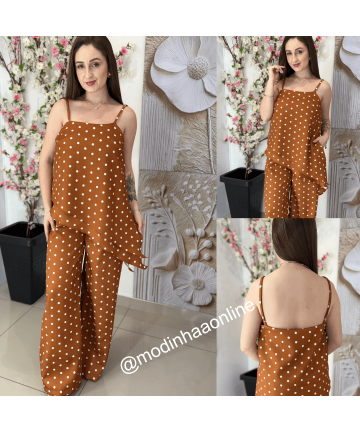 Conjunto Elizabeth Poá Caramelo