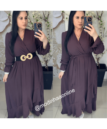 Vestido Raissa Marrom Envelhecido
